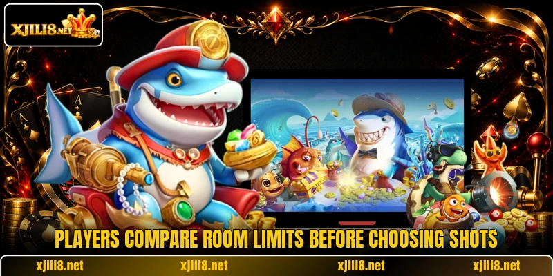 Players compare room limits before choosing shots Players compare room limits before choosing shots