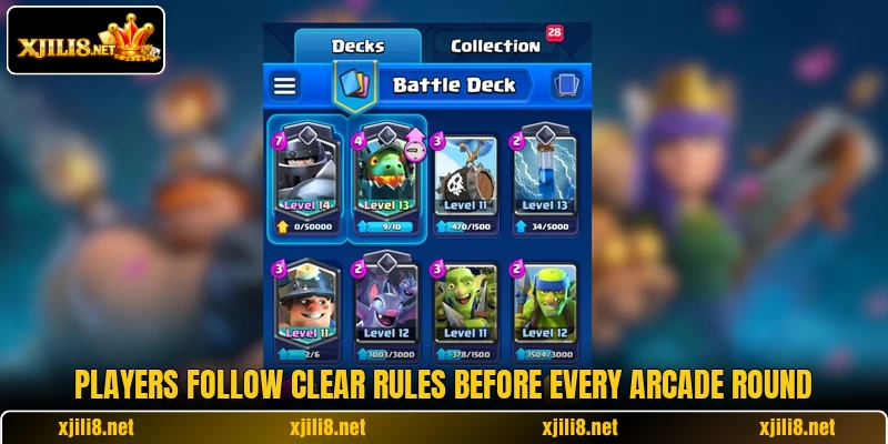 Players follow clear rules before every arcade round Players follow clear rules before every arcade round