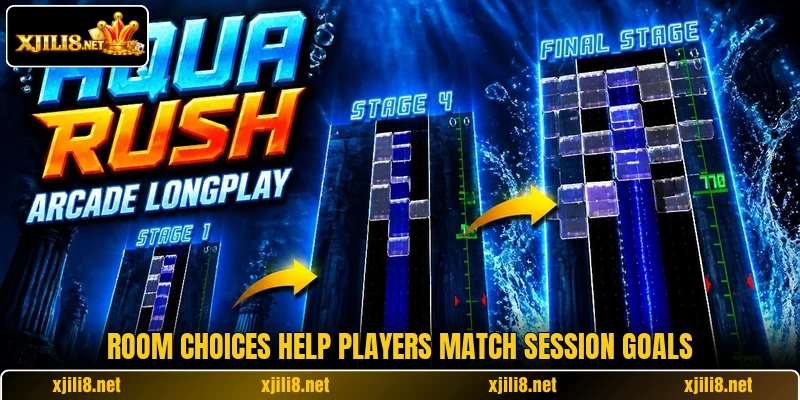 Room choices help players match session goals Room choices help players match session goals