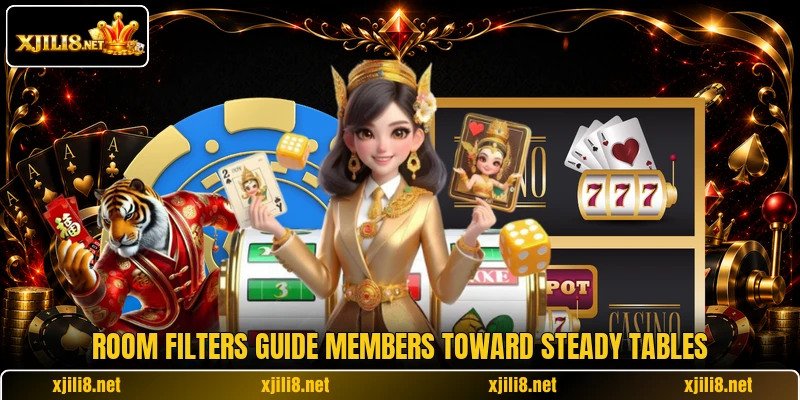 Room filters guide members toward steady tables Room filters guide members toward steady tables