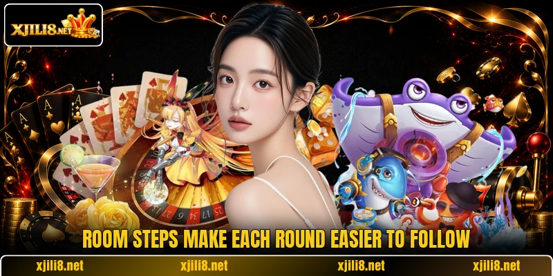 Room steps make each round easier to follow Room steps make each round easier to follow