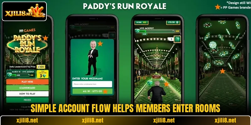 Simple account flow helps members enter rooms Simple account flow helps members enter rooms