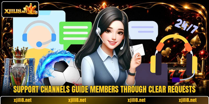 Support channels guide members through clear requests Support channels guide members through clear requests