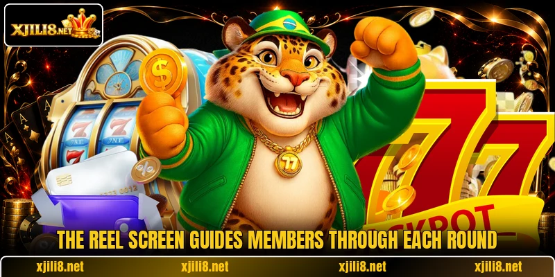 The reel screen guides members through each round The reel screen guides members through each round