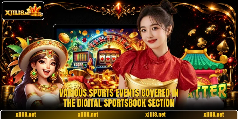 Various sports events covered in the digital sportsbook section